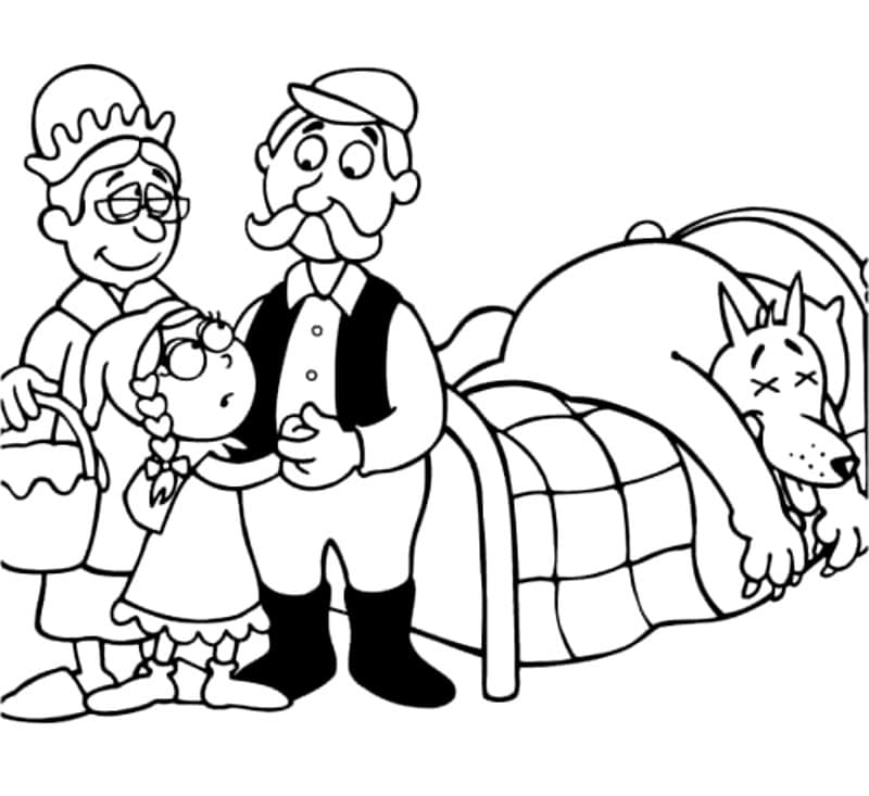 Cappuccetto Rosso Facile da colorare