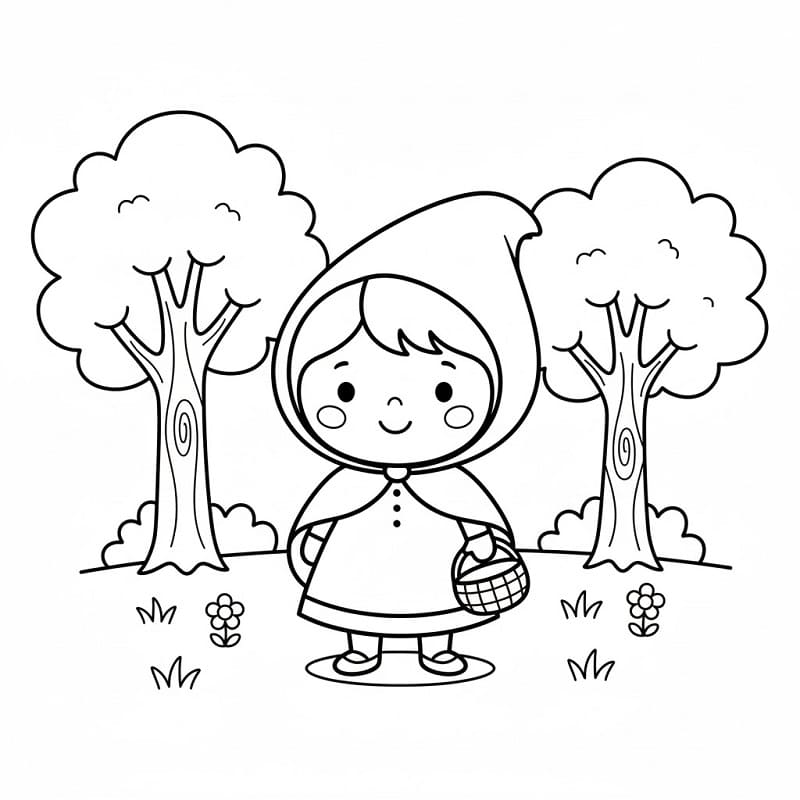 Cappuccetto Rosso Gratis per Bambini da colorare