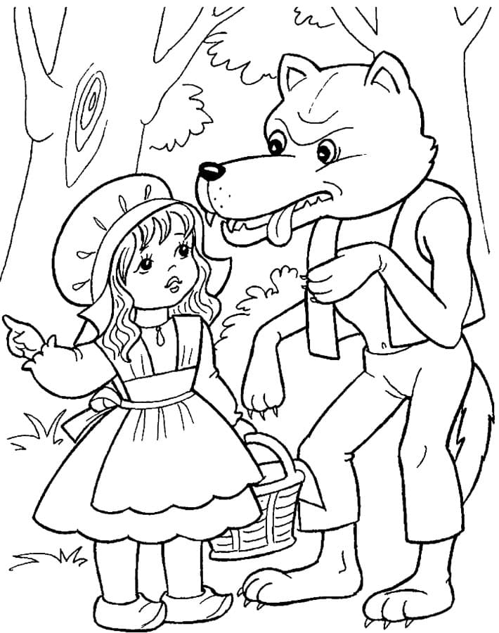 Cappuccetto Rosso Gratuita da colorare