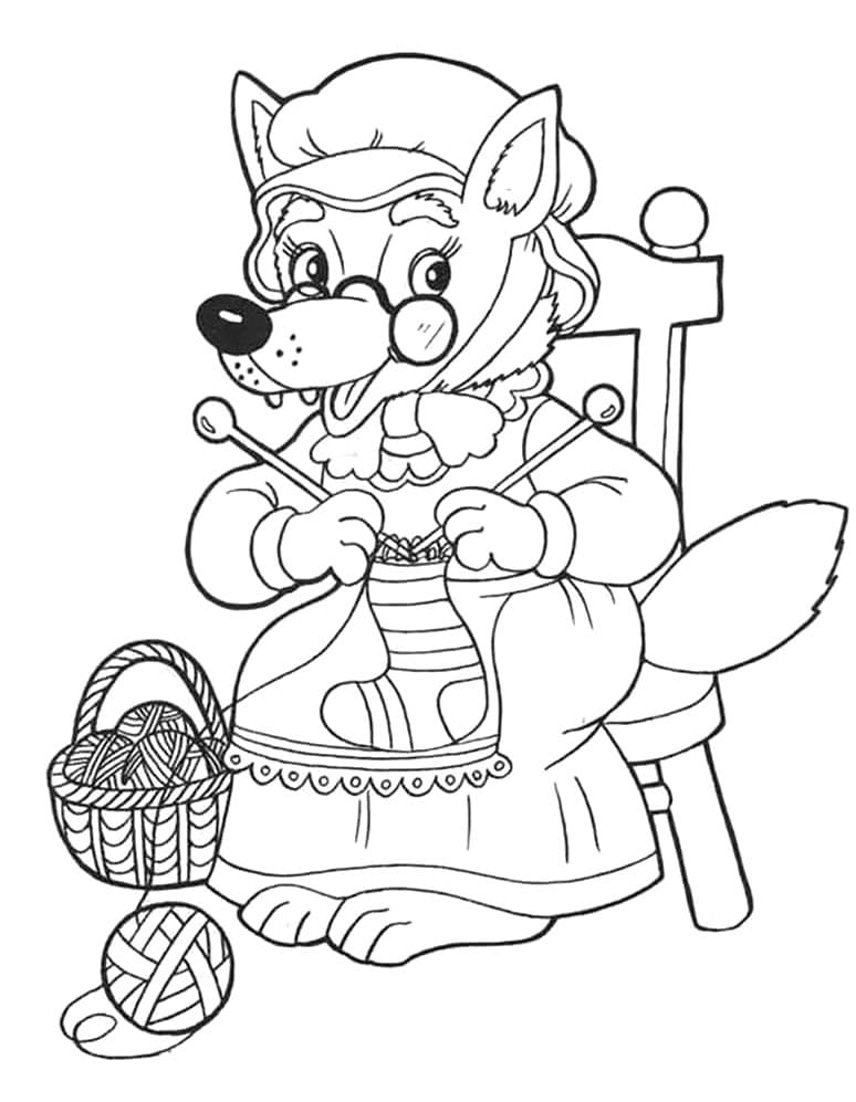 Cappuccetto Rosso Semplice da colorare