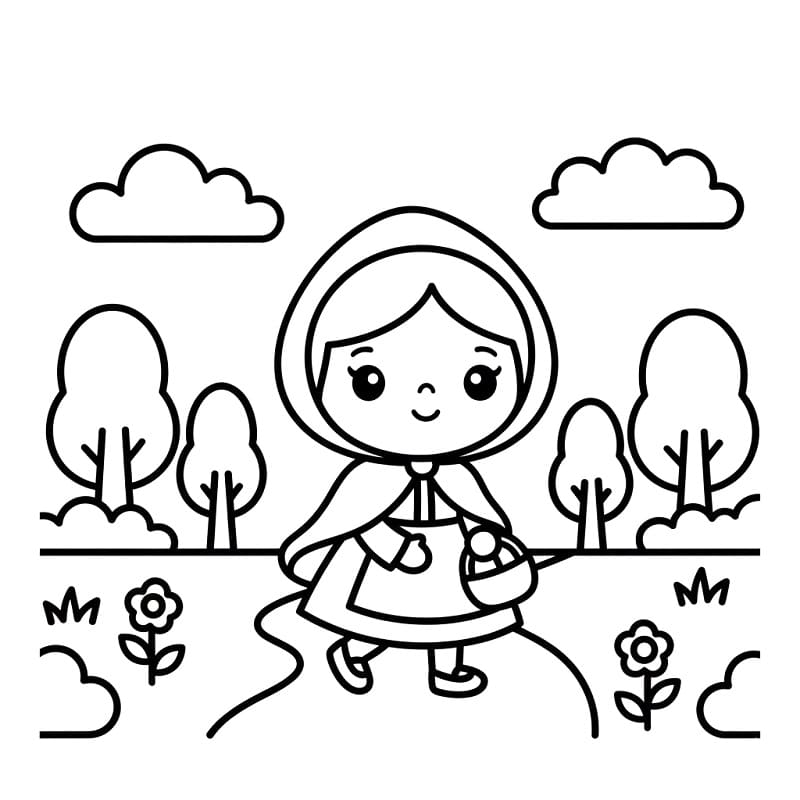 Cappuccetto Rosso da Stampare da colorare