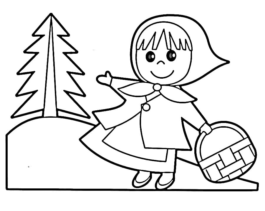 Cappuccetto Rosso per Bimbi di 1 Anno da colorare