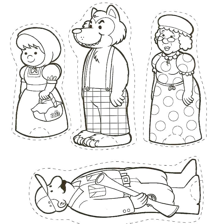 Cappuccetto Rosso per Bimbi di 2 Anni da colorare