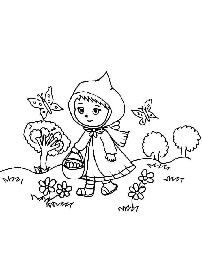 Cappuccetto Rosso per Bimbi di 6 Anni da colorare