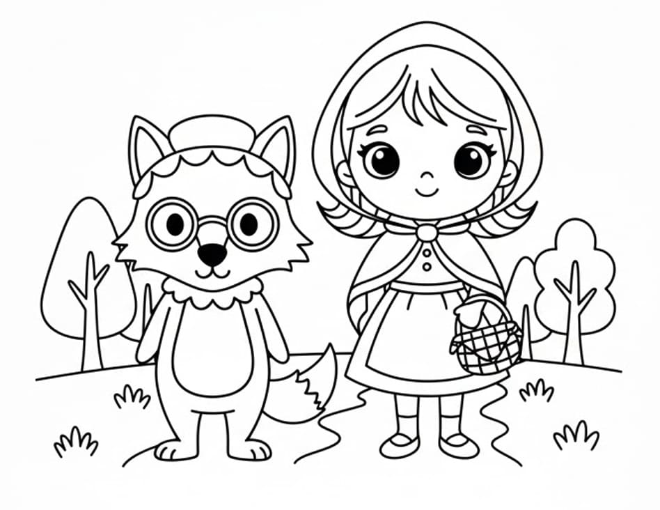 Cappuccetto Rosso per Bimbi da colorare