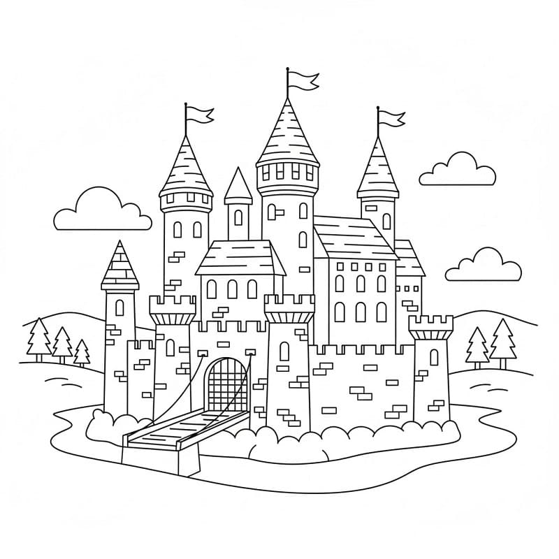 Castello Base da colorare