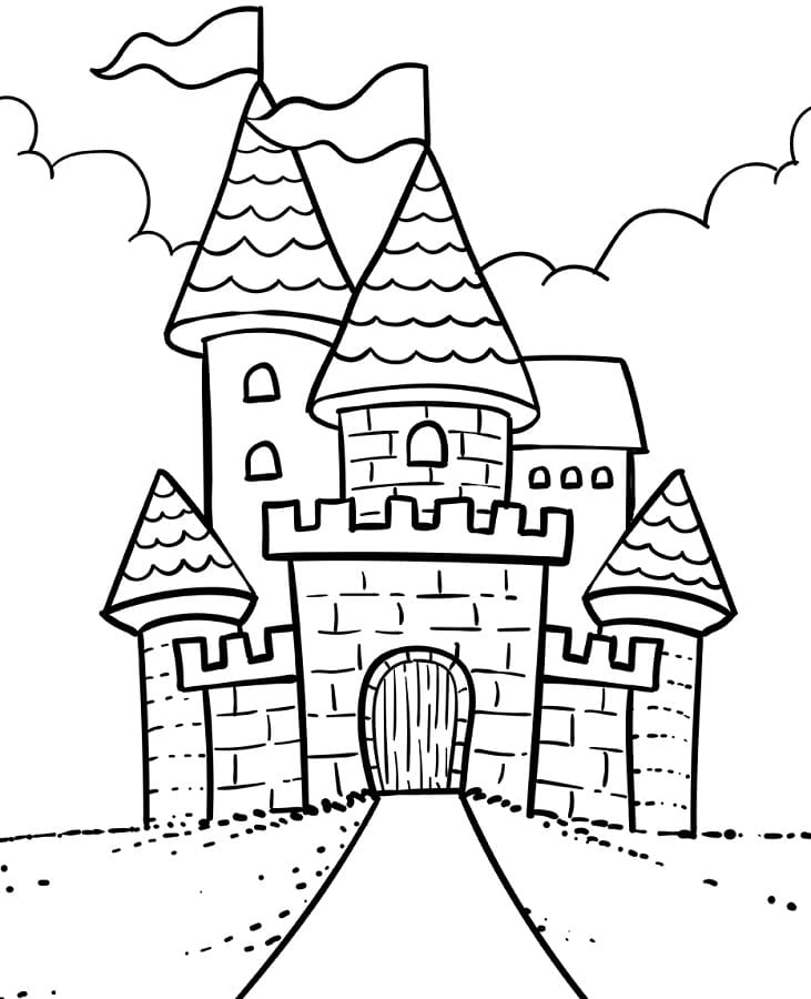 Castello Cartone da colorare