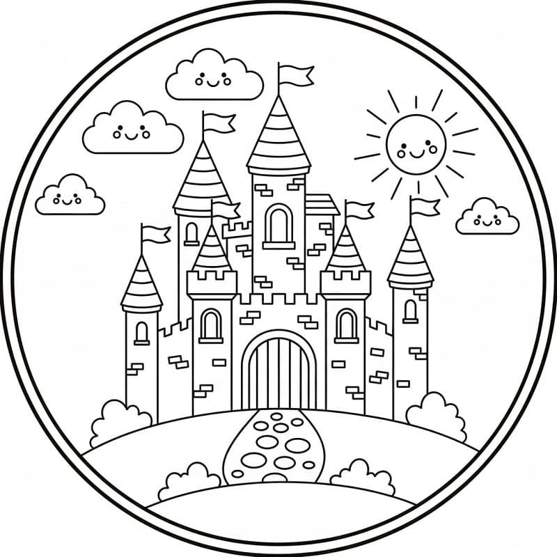 Castello Gratis per Bambini da colorare