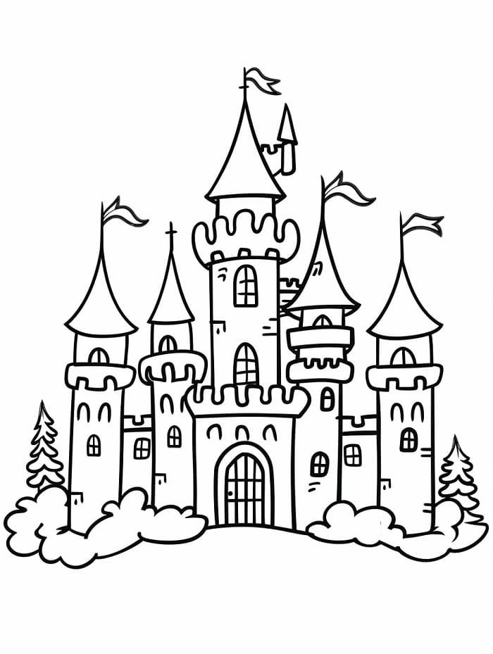 Castello Immagine Gratis da colorare
