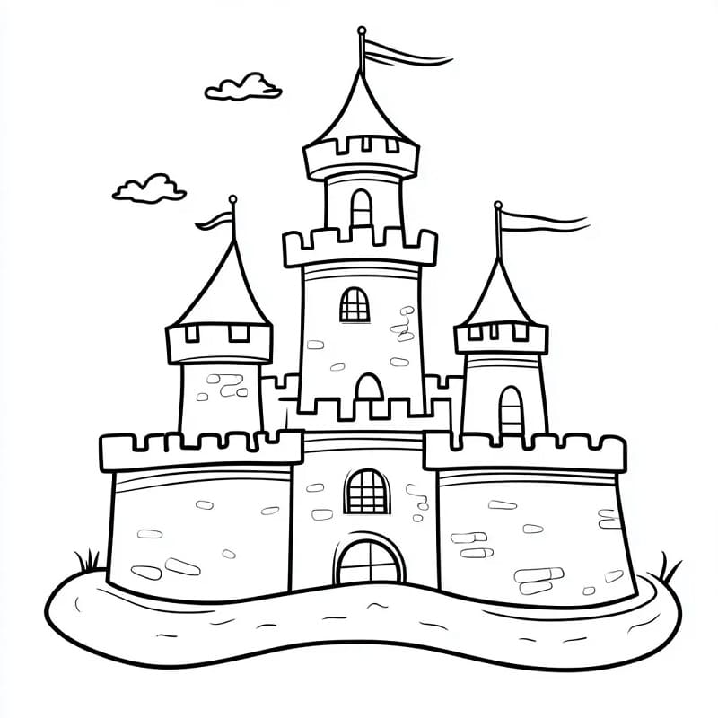 Castello Regalo da colorare