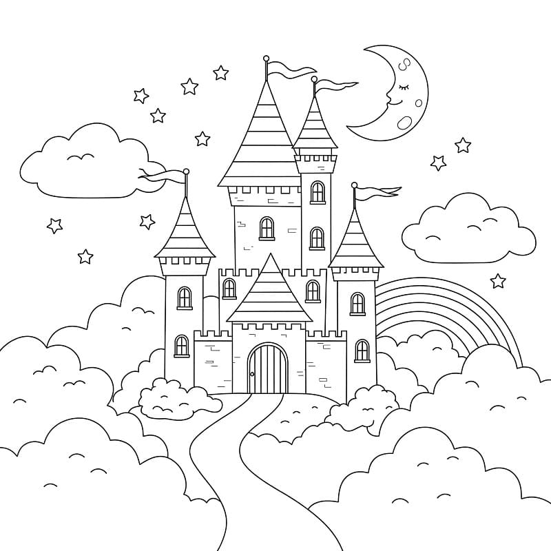 Castello Semplice da colorare