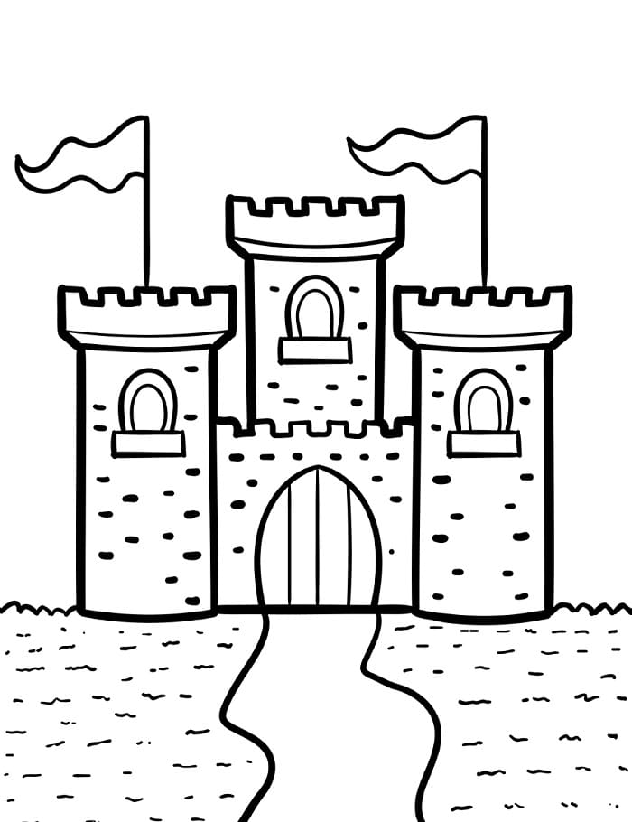 Castello Stampabile Gratis da colorare