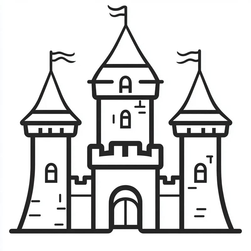 Castello Stampabile da colorare