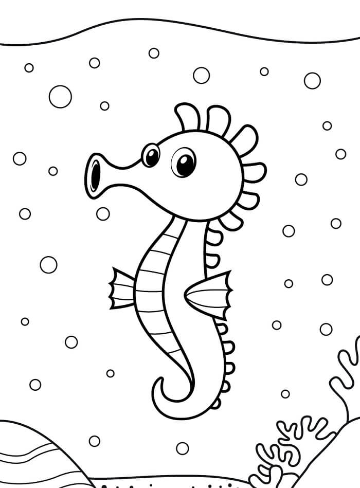 Cavalluccio Marino (3) da colorare