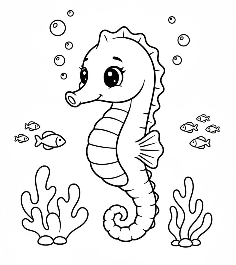 Cavallucci Marini da colorare