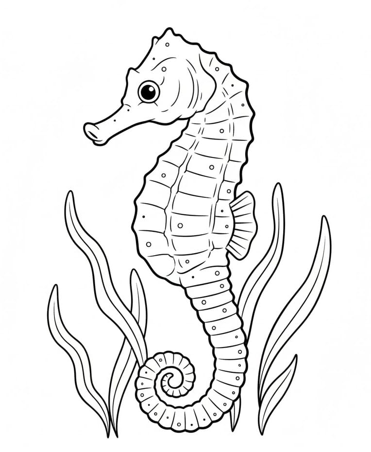 Cavalluccio Marino Amichevole da colorare