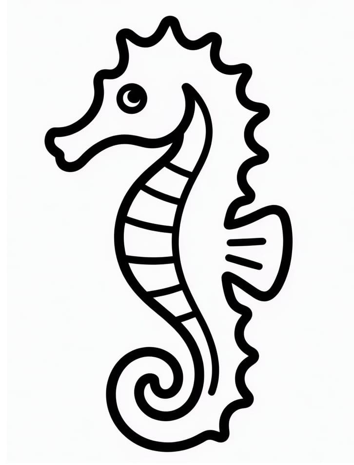 Cavalluccio Marino Carino da colorare