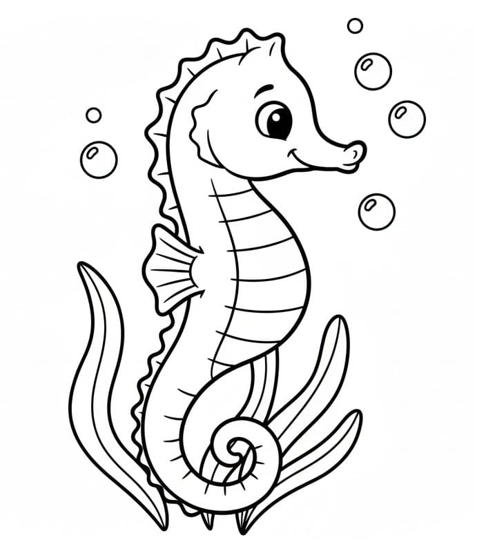 Cavalluccio Marino Facile da colorare