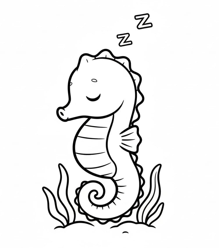 Cavalluccio Marino Incantevole da colorare