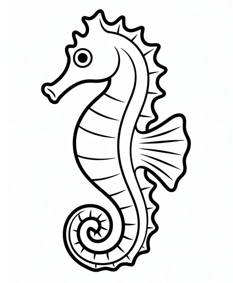 Cavalluccio Marino Normale da colorare