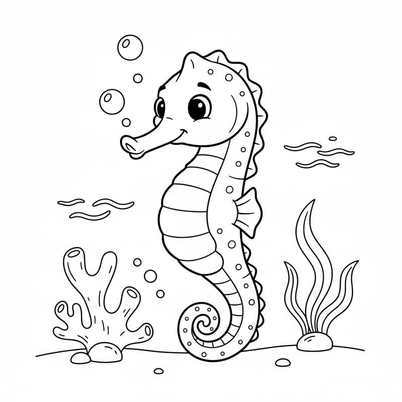 Cavalluccio Marino Splendido da colorare