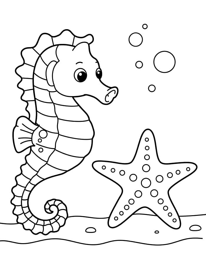 Cavalluccio Marino Stampabile per Piccoli da colorare