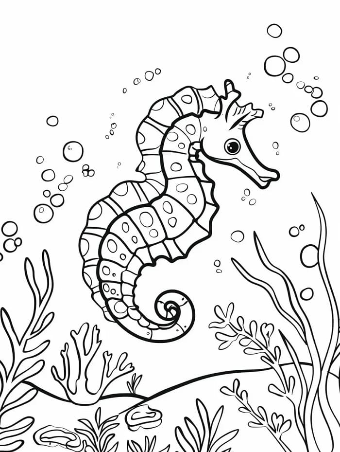 Cavalluccio Marino Stampabile da colorare