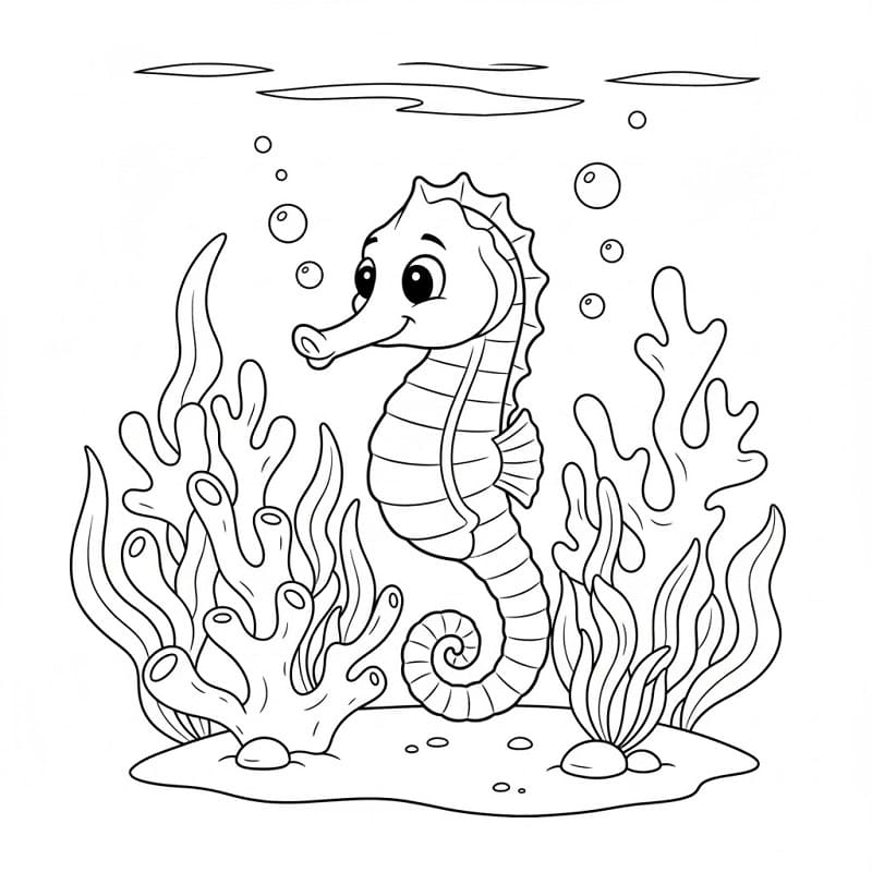 Cavalluccio Marino Straordinario da colorare