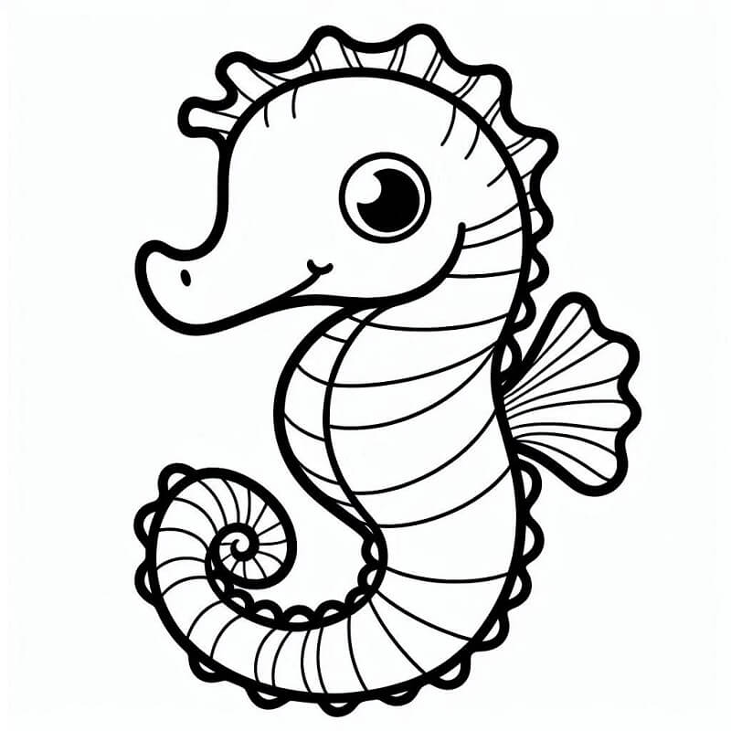 Cavalluccio Marino per Bimbi di 1 Anno da colorare