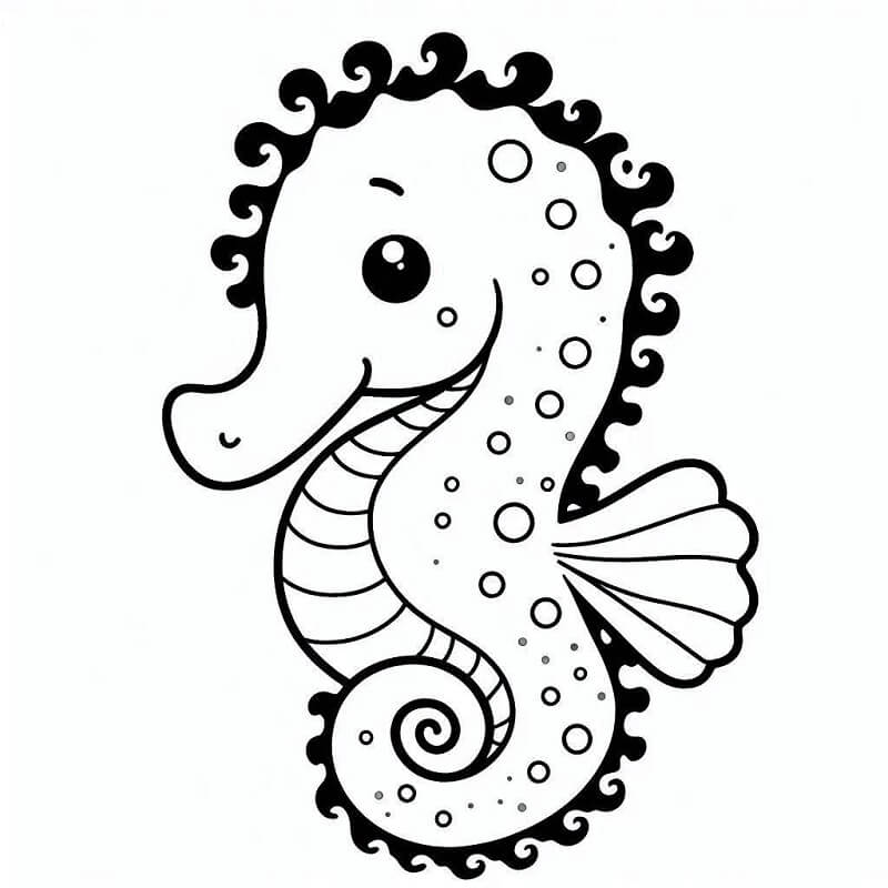 Cavalluccio Marino per Bimbi di 2 Anni da colorare