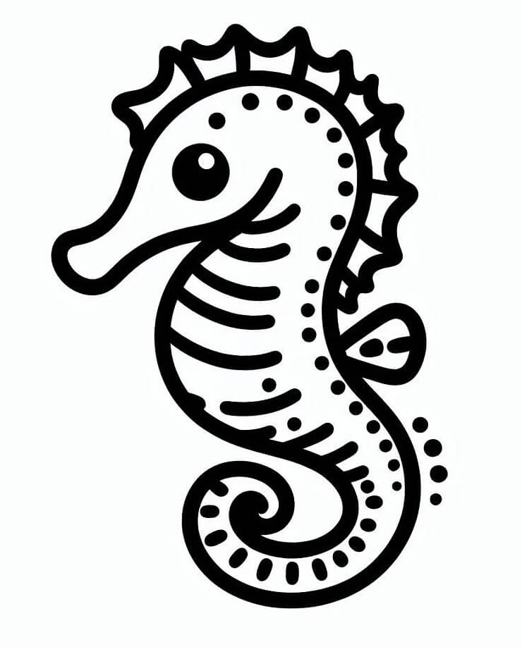 Cavalluccio Marino per Bimbi di 4 Anni da colorare