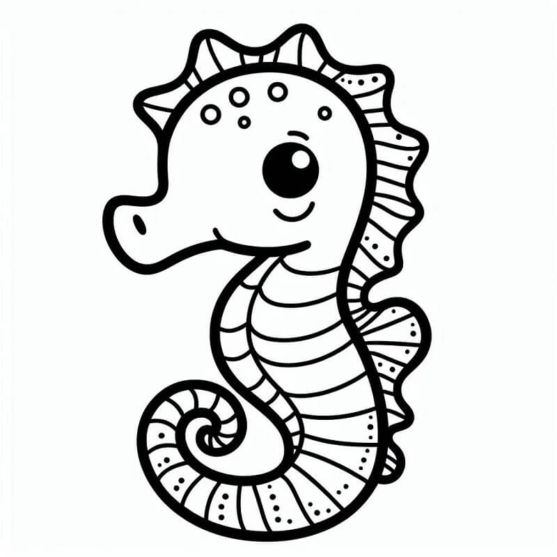 Cavalluccio Marino per Bimbi di 5 Anni da colorare