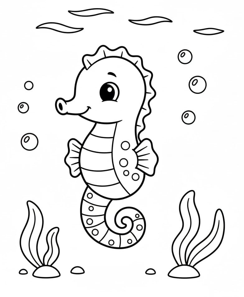 Cavalluccio Marino da colorare