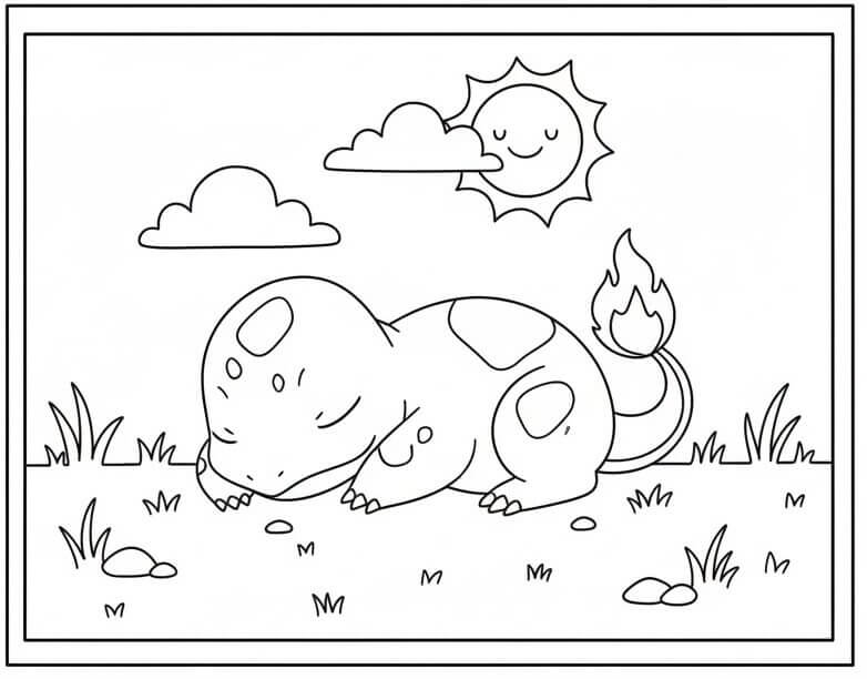 Charmander Grazioso da colorare