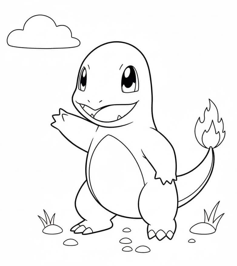 Charmander Semplice da colorare