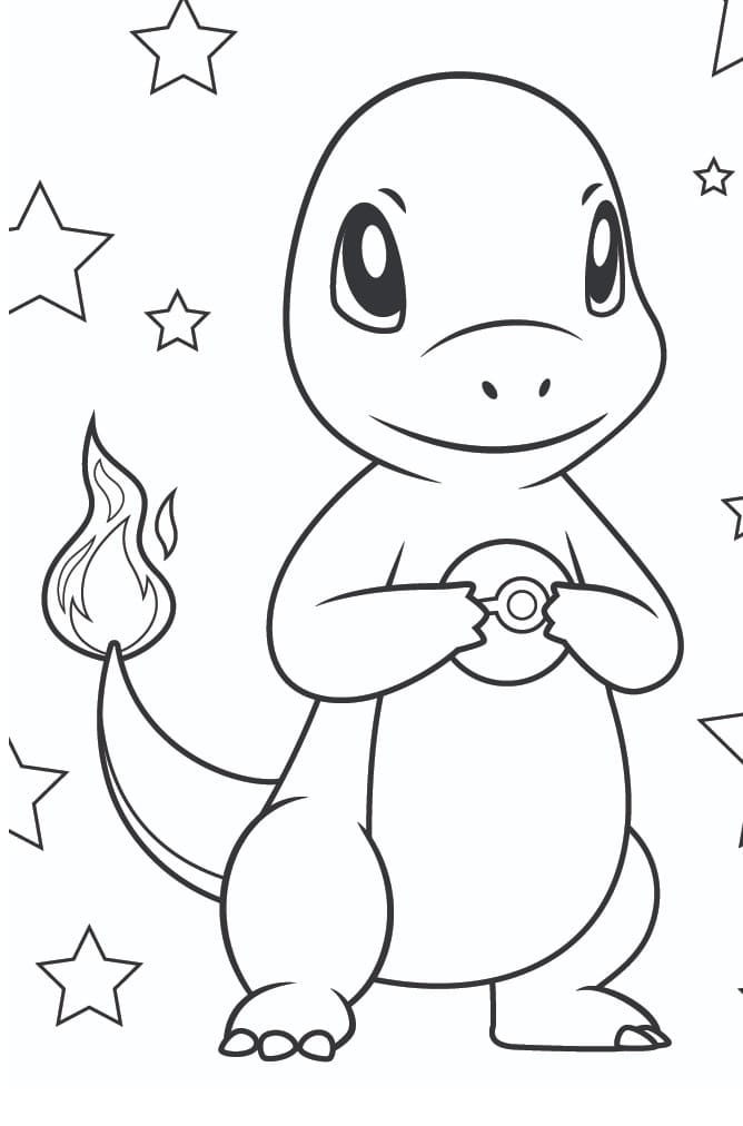 Charmander Stampabile Gratis da colorare