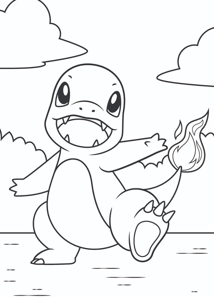 Charmander di Pokémon da colorare