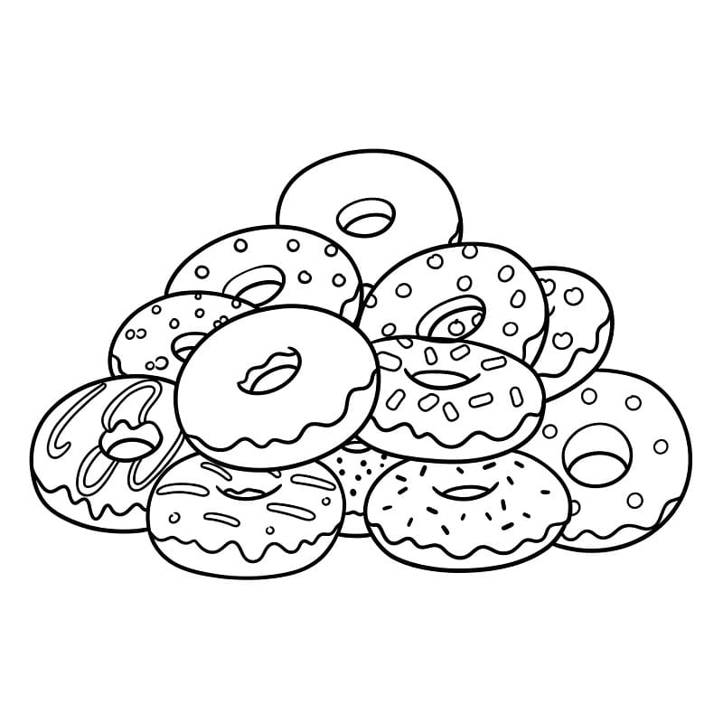 Ciambella Gratis Stampabile da colorare