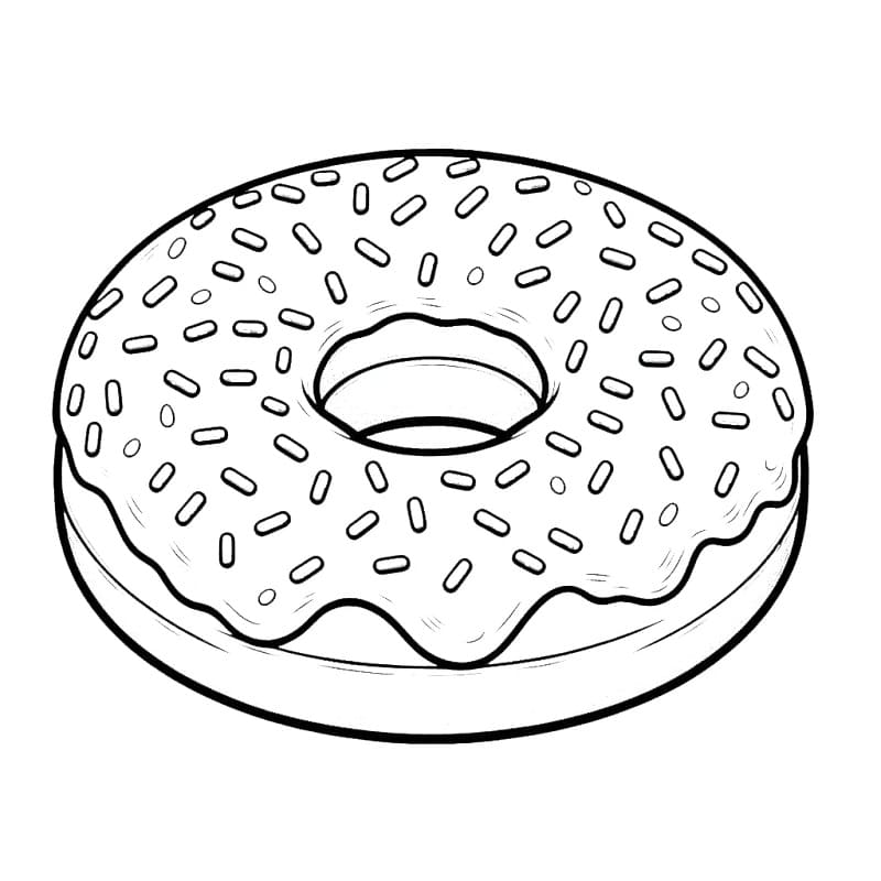 Ciambella Gratis per Bambini da colorare