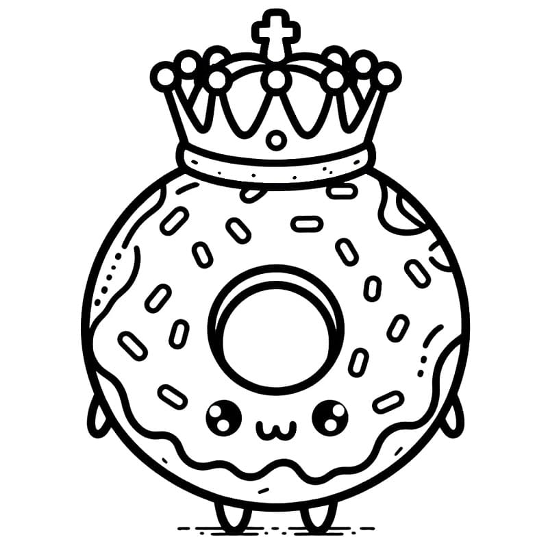 Ciambella Stampabile Gratis da colorare