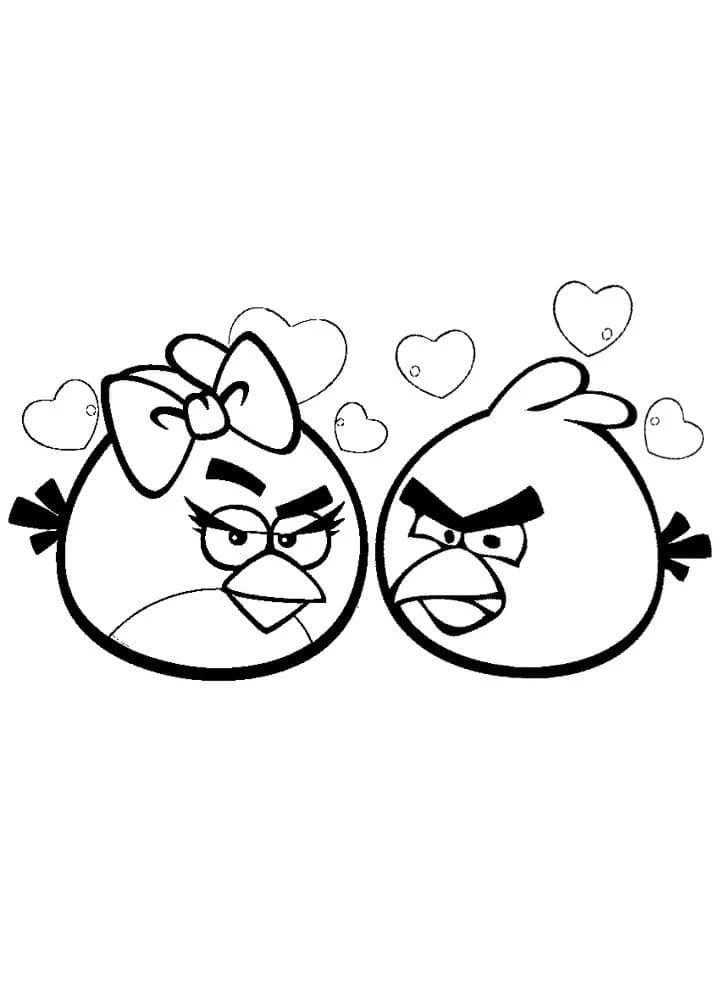 Coppia Angry Birds da colorare