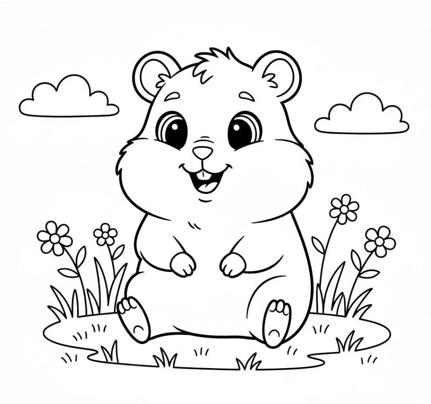 Criceto Carino da colorare