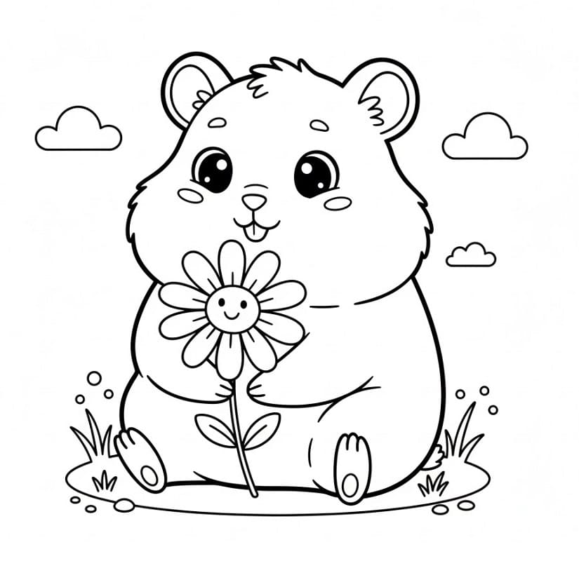 Criceto Elegante da colorare