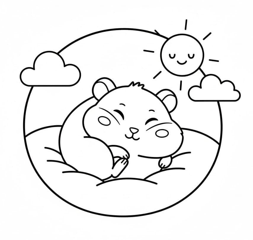 Criceto Facile da colorare