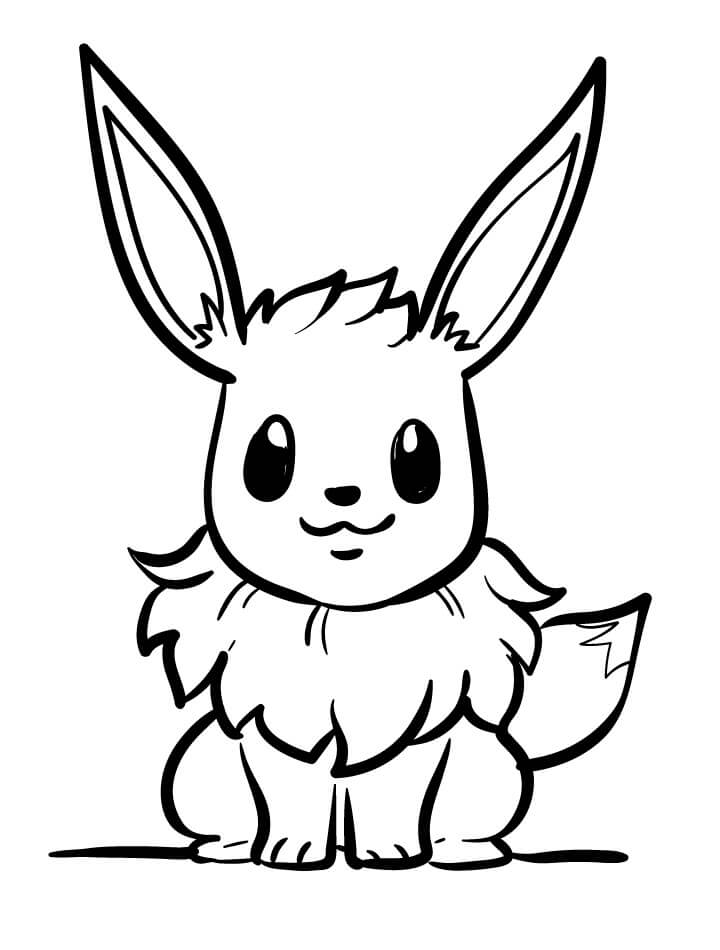 Eevee Gratis per Bambini da colorare