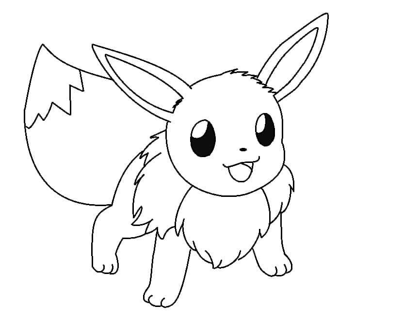 Eevee per Bimbi di 2 Anni da colorare