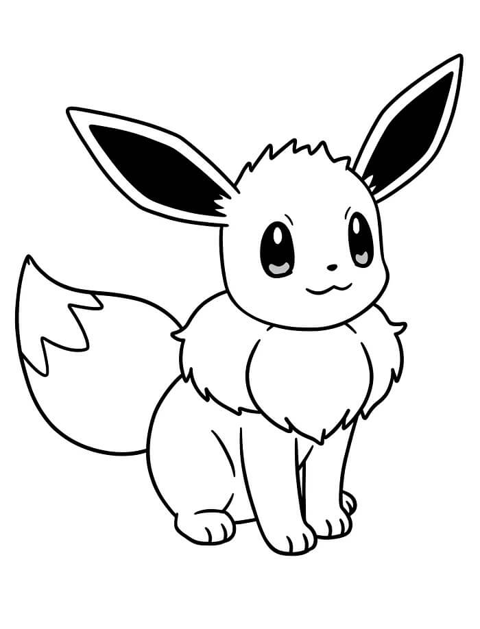 Eevee per Bimbi di 3 Anni da colorare