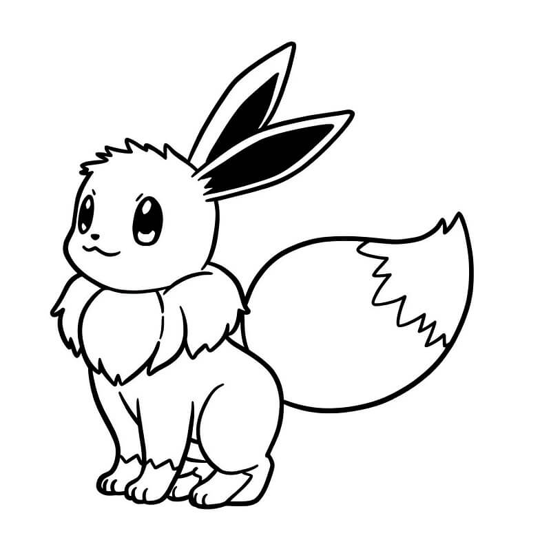 Eevee per Bimbi di 5 Anni da colorare