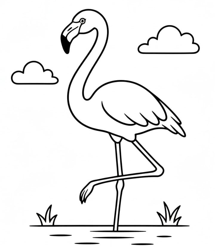 Fenicottero (1) da colorare