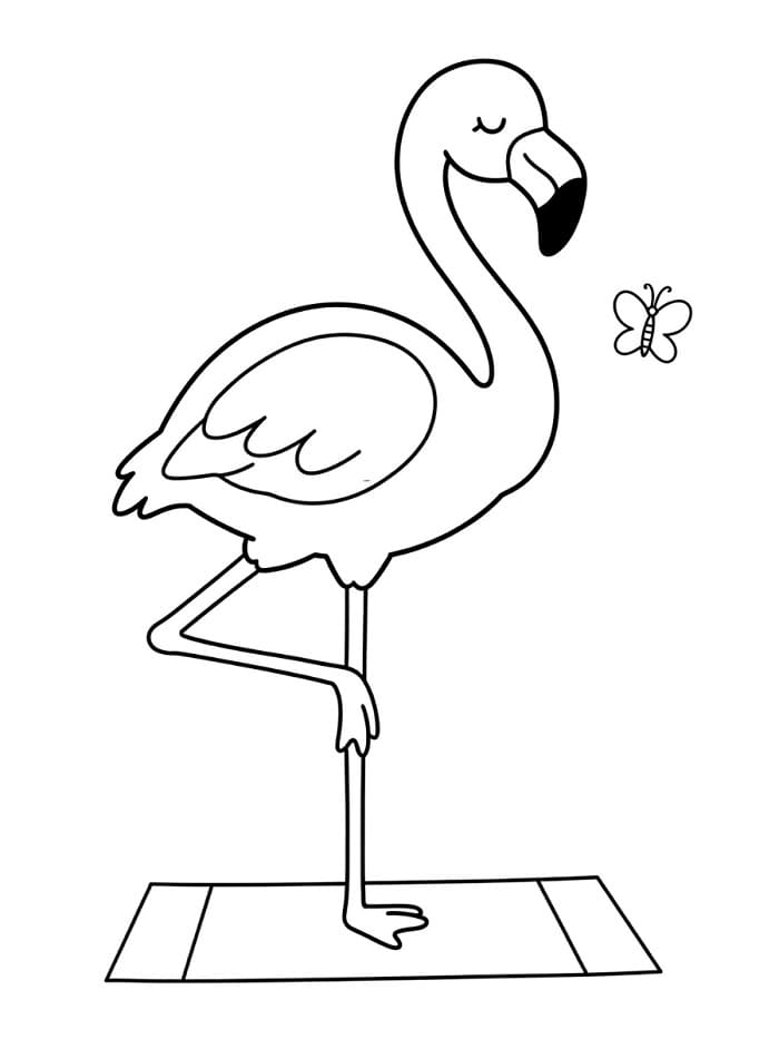 Fenicottero Facile da colorare
